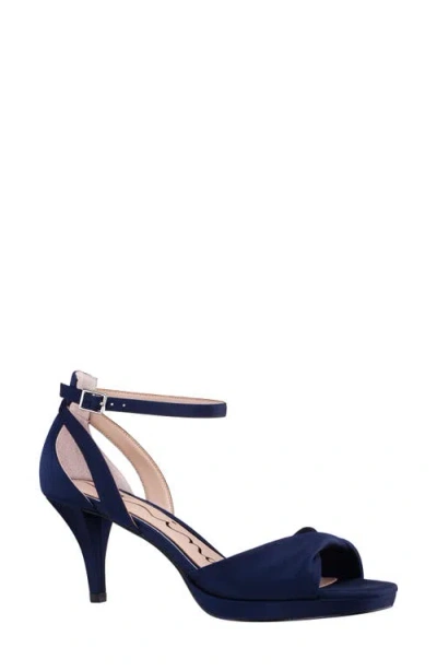 Nina Briza Ankle Strap Platform Sandal In Blue
