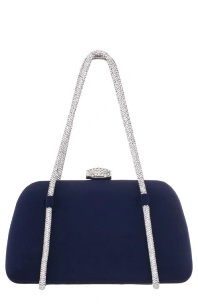 Nina Camara Frame Clutch In Navy