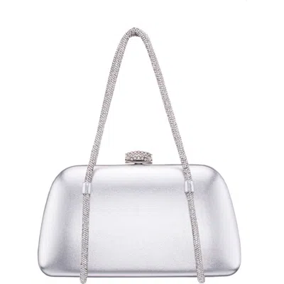 Nina Camara Frame Clutch In Silver