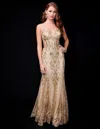 Nina Canacci 1562 Fitted Long Prom Formal Dress In Gold