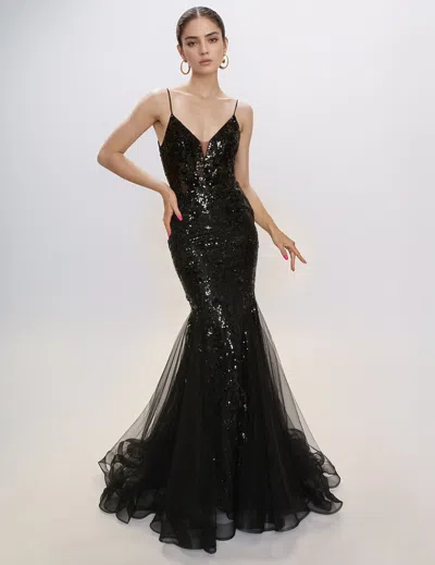 Nina Canacci 1577 Long Formal Lace Prom Dress In Black
