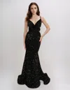 Nina Canacci 1579 Formal Long Prom Sequin Dress In Black