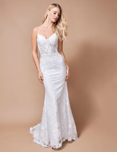 Nina Canacci 2392 Bridal Gown Long Lace Wedding Dress In White