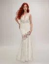 Nina Canacci 2429 Long Simple Wedding Mermaid Dress In White