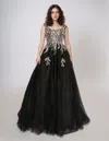 Nina Canacci 3266 Long Prom Glitter Formal Dress In Black