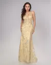 Nina Canacci 3275 Fitted Mermaid Long Lace Formal Prom Dress In Gold