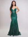 Nina Canacci 3277 Long Mermaid Prom Formal Dress In Green