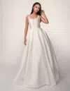 Nina Canacci 6692 A Line Long Wedding Simple Dress In White