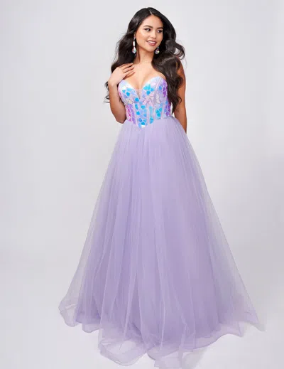 Nina Canacci 8229 Prom Long A Line Formal Lace Dress In Purple