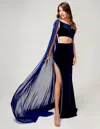 Nina Canacci 8234 Fitted Slit Prom Long Formal Dress In Blue