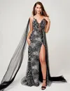 Nina Canacci 9154 Formal Long Slit Prom Dress In Multi