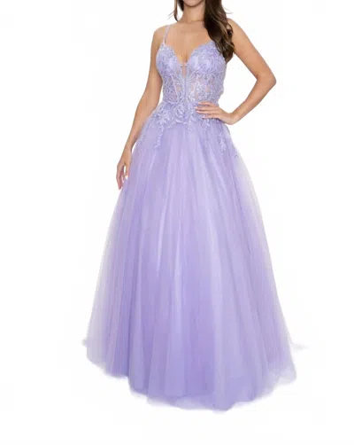 Nina Canacci Formal Long Prom A-line Dress In Lilac In Purple