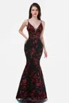 Nina Canacci Long Formal Embroidered Prom Gown 2240 In Burgundy