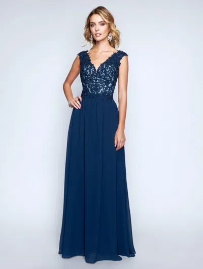 Nina Canacci Long Formal Evening Dress 1449 In Blue