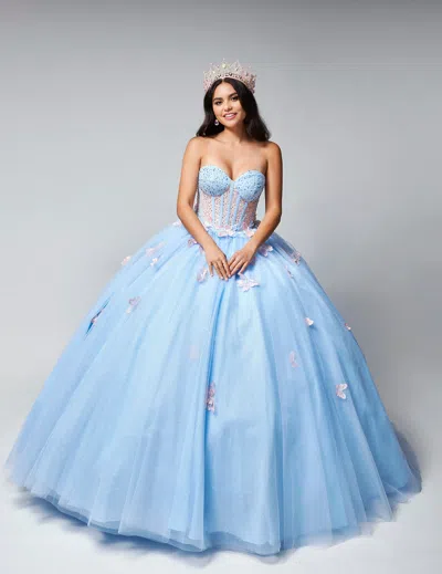 Nina Canacci Q103 Sweet 16 Quinceanera Glitter Ball Gown Dress In Blue