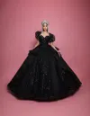 Nina Canacci Q130 Long Sweet 16 Glitter Quinceanera Dress In Black