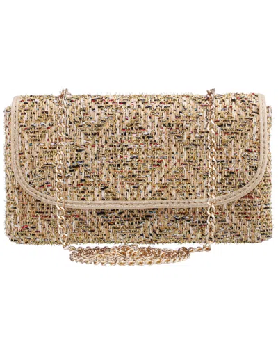 Nina Cerise Metallic Tweed Mini Crossbody Handbag In Gold