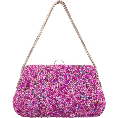 Nina Cheer Embellished Clutch In Multi