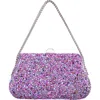 Nina Rock Candy Minaudiere Crystal Lift Lock Clutch In Purple
