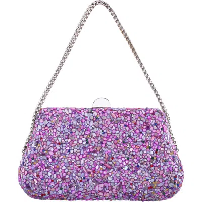 Nina Cheer Embellished Clutch In Purple