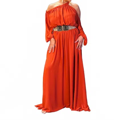 Nina Cheyenne Rust Radiance Maxi Dress In Terra Cotta In Orange