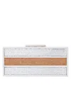 Nina Color Block Crystal Minaudiere Mini Clutch In Silver