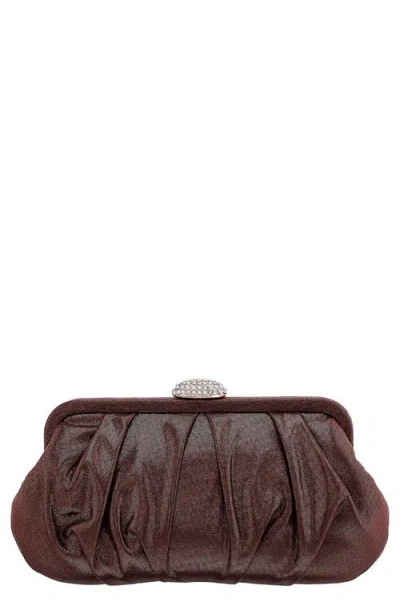 Nina Concord Frame Clutch In Brown