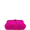 Nina Concord Pleated Satin Frame Clutch In Parfait Pink