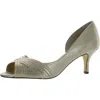 Nina Contesa Womens Satin Ankle D'orsay Heels In Gold