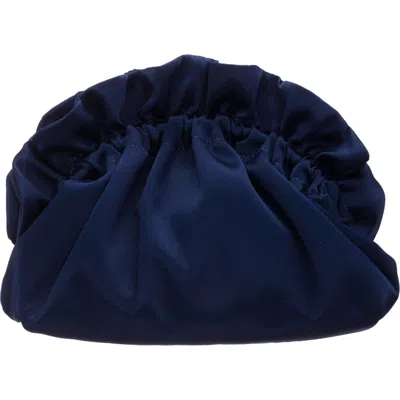 Nina Cristy Satin Clutch In New Navy