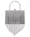 Nina Crystal Chain Cascade Fringe Satchel Bag In Black