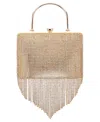 Nina Crystal Chain Cascade Fringe Satchel Bag In Gold