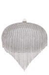 Nina Crystal Chain Draped Minaudier In Silver