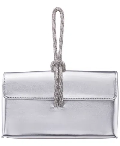 Nina Crystal Cord Handle Flap Small Handbag In Silver