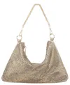 Nina Crystal Embellished Zipper Hobo Bag In Gold