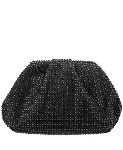 Nina Crystal Encrusted Frame Clutch In Black