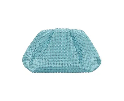 Nina Crystal Encrusted Frame Clutch In Green