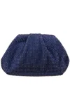 Nina Crystal Encrusted Frame Clutch In Navy