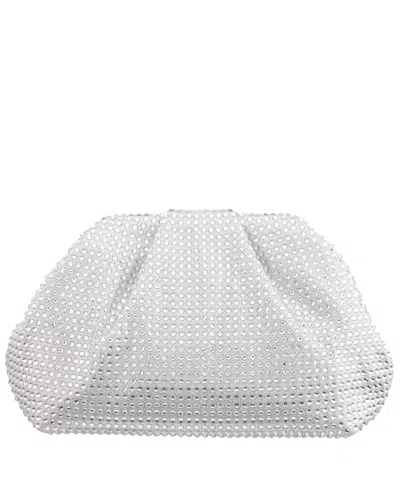 Nina Crystal Encrusted Frame Clutch In True Silver
