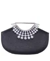 Nina Crystal Encrusted Small Handle Bag In Black