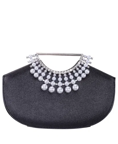 Nina Crystal Encrusted Small Handle Bag In Black