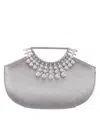 Nina Crystal Encrusted Small Handle Bag In Silver