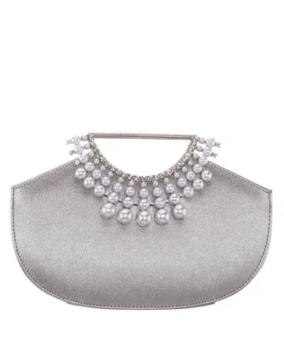 Nina Crystal Encrusted Small Handle Bag In Silver