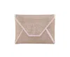 Nina Crystal Encrusted Square Envelope Clutch In Neutral