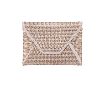 Nina Crystal Encrusted Square Envelope Clutch In Neutral