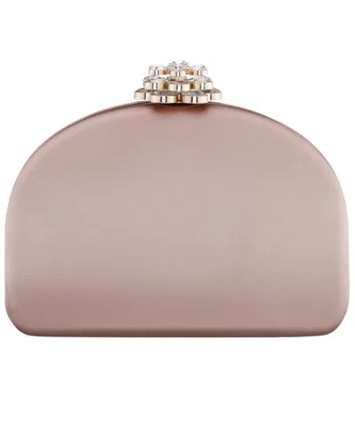 Nina Crystal Flower Clasp Minaudiere Mini Handbag In Pink
