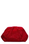 Nina Crystal Frame Satchel In Siam Red