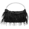 Nina Crystal Handle Feather Clutch In Pattern