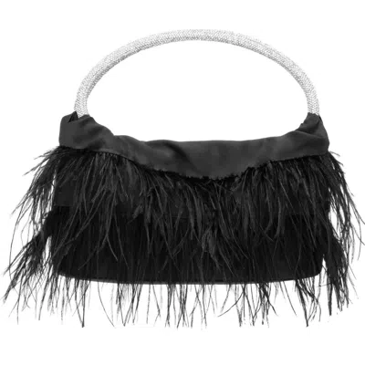 Nina Crystal Handle Feather Clutch In Pattern