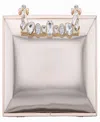Nina Crystal Handle Lift Lock Clutch In Silver